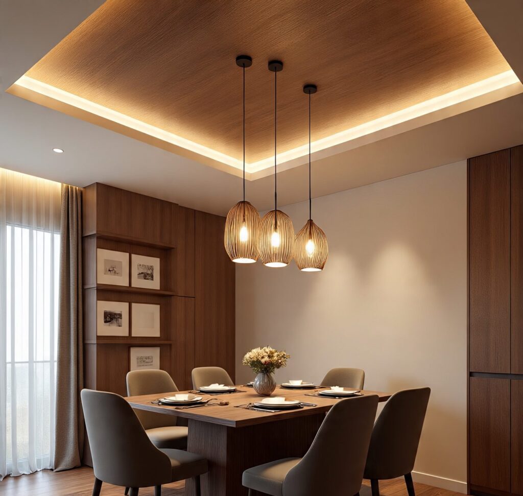 dinning False Ceiling and Lighting Design