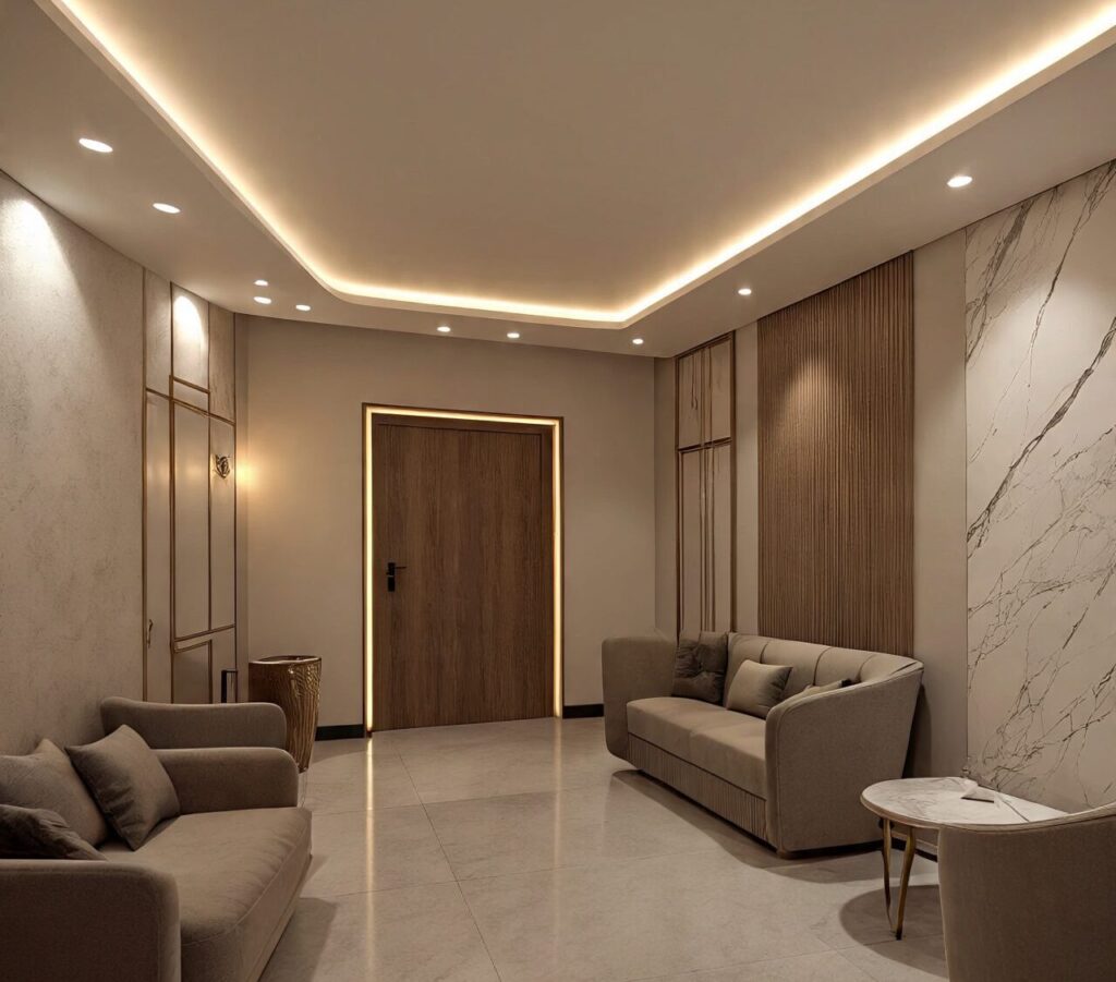 wall material False Ceiling and Lighting Design